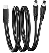 JSADZKJ USB C to DC 5.5mmx2.1mm+5.5mmx2.5mm Power Charging Cable USB Type C Male to DC5521+DC5525...