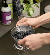 RSVP International Endurance Kitchen Collection Colander Strainer, Mini, Pierced Stainless Steel