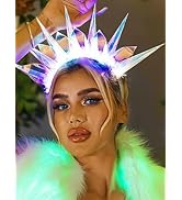 CAKURE Light Up Headband Led Rave Headbands Flash Glowing Hairbands Nightclub Party Headpiece Con...