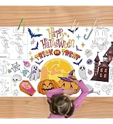 KFJBPB Halloween Giant Coloring Poster, 30 x 72 Inches Halloween Coloring Tablecloth for Kids Lar...
