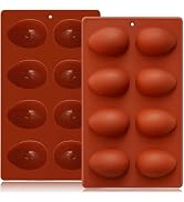 HKNMTT Silicone Egg Molds Easter 2PCS, 2.4" Food Grade 3D Moulds for Vegan Deviled Eggs Peanut Fi...