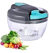 Ziweaye Manual Food Processor Vegetable Chopper, Portable Hand Pull String Garlic Mincer Onion Cu...