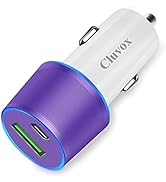 Dual USB Car Charger Adapter, Cluvox 20W Fast Charge Compatible for iPhone 13/12/11/14 Pro/MAX/XS...