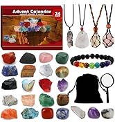 Advent Calendar 2024, 24 pcs Crystals and Healing Stones for Kids Adults Women Christmas Advent C...