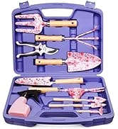 Grenebo 12-Piece Womens Gardening Tools Gift Set, Rust-Proof &amp; Heavy-Duty Garden Tools with Durab...