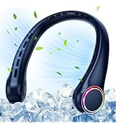 Neck Fan - 360° Cooling Portable Fan with LED Light, Super Quiet Wearable Personal Fan, Summer Es...