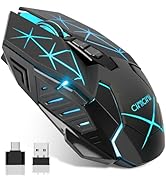 CHONCHOW Wireless Gaming Mouse Rechargeable with Backlit, Gamer Computer Mice with Cool Colorful ...