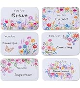 Goodma 6 Pack Rectangular Metal Tins Storage Organizer Gift Boxes with Inspirational Quotes &amp; Flo...