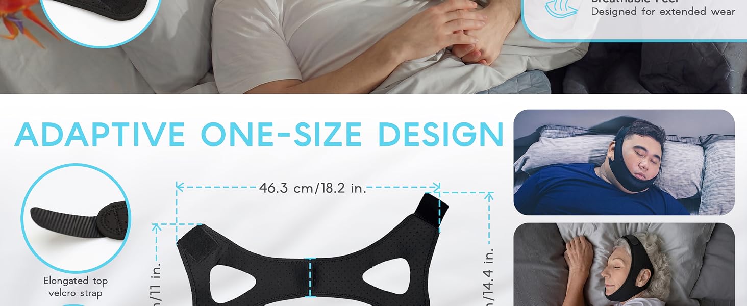 chin strap sleeping users anti snoring sleep snore straps adjustable jaw night time overnight keep