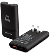 65W Flat GaN USB C Charger, Dual-Port Fast Wall Charger with PD 3.0 &amp; QC 4.0, Foldable Plug Compa...