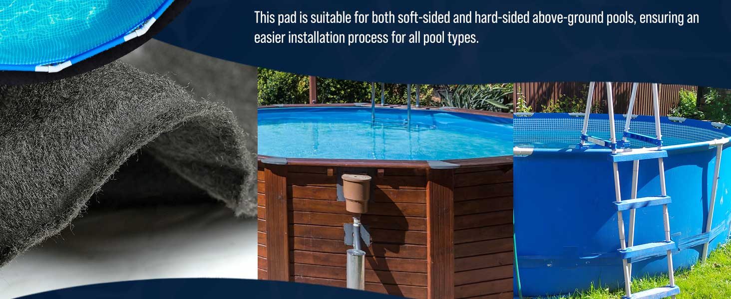 Round Pool Pad is Suitable for both Soft-sided and Hard-Sided above-ground pools