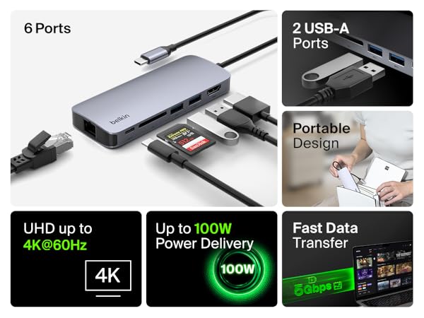 Connect USB-C 6-in-1 Multiport Hub