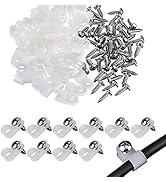VIPMOON 100 Pack 1/4 Inch R-Type Clip Cable Fastener Wire Clamp Nylon Screw Mounting Electrical G...