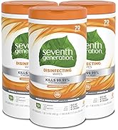 Seventh Generation Disinfecting Multi-Surface Wipes, Lemongrass Citrus, 70 Count, Pack of 3 (Pack...