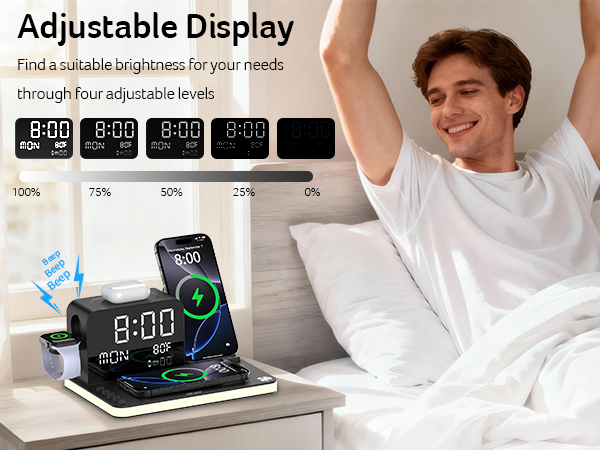 acer 7-in-1 Wireless Charging Station: Charger Stand for Multiple Devices for Apple - iPhone