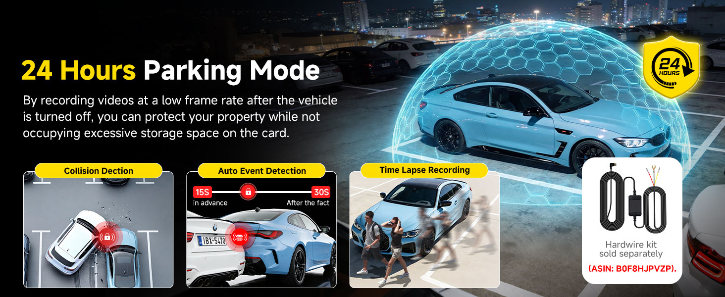 Dual Dash Cam Front and Rear: 4K+2.5K Dash Camera for Cars Built-in 5G WiFi APP Control Car Dashcam