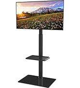 Universal Floor TV Stand with Mount for 19 to 42 inch Flat Screen TV, 100 Degree Swivel,Adjustabl...