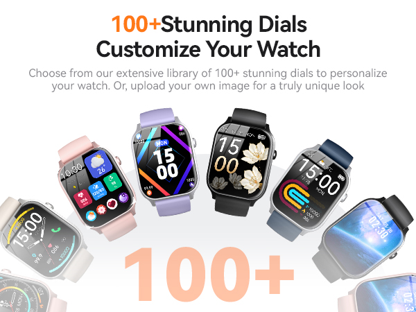 fitness watch with 100+ watch faces