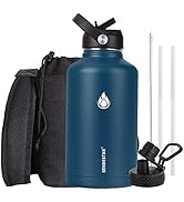 SENDESTAR Stainless Steel Water Bottle 64 oz, 64 oz Water Bottles, Double Wall Vacuum Insulated L...