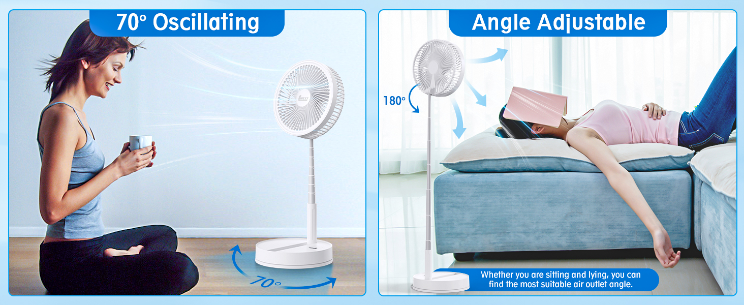 personal fan oscillating fan room fan height and angle adjustable