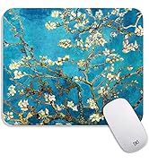 Armanza Square Mouse Pad Apricot Flower, Personalized Premium-Textured Custom Mouse Mat Design, W...