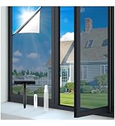 rabbitgoo One Way Window Privacy Film Tint with 3 Tools for Home, Sun Heat UV Blocking Control Re...