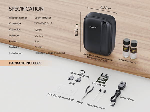 400ml scent diffuser specification