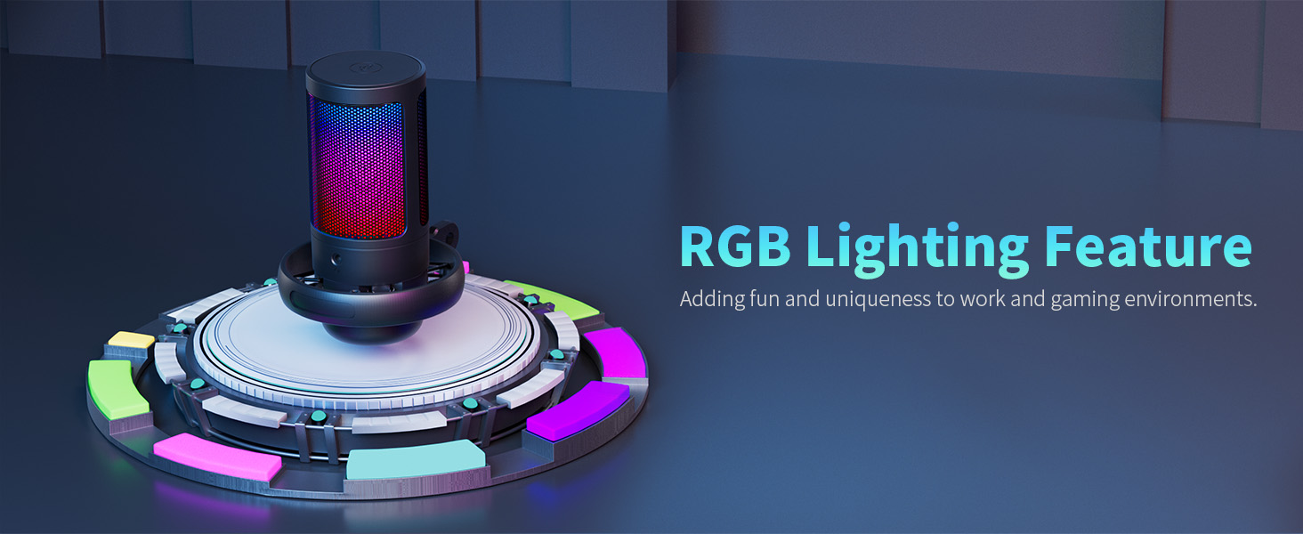 RGB Microphone for Gaming with Boom Arm
