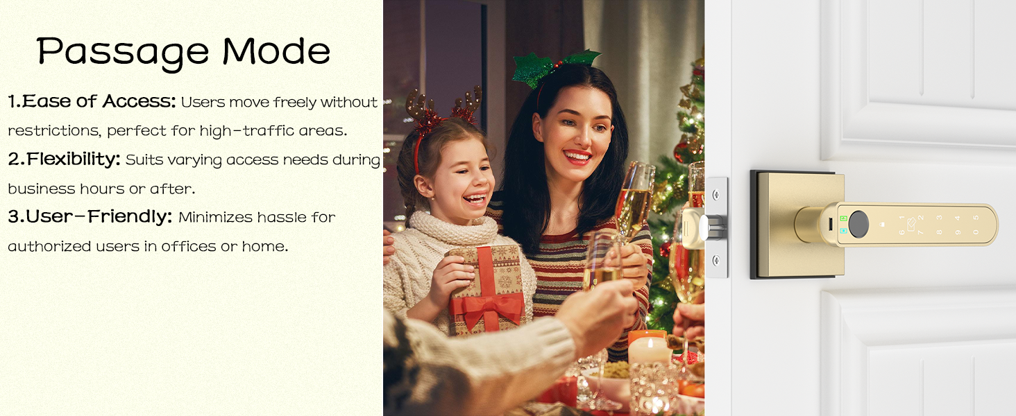 key pad finger print door lock with knob gold