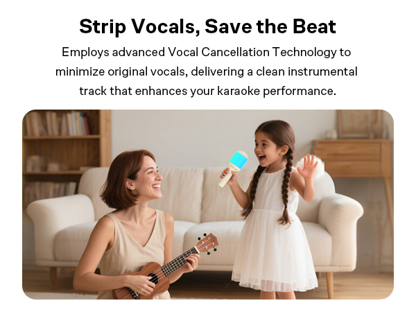 kids karaoke microphone with vocal removal function, gift for children