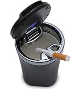Car Ashtray with Lid Auto Ashtrays Smell Proof Smokeless Ashtray for Car Easy Clean Up Detachable...