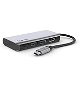 Belkin USB C Hub, 4-in-1 Multi-Port Laptop Dock with 4K HDMI, USB C Docking Station with 100 Watt...