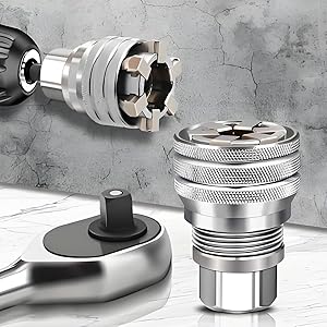 Abruga Upgraded Universal Multi-Function Wrench Socket Adapter Head for 3/8 inch Drive Wrench