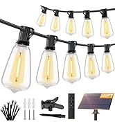 Brightever 100FT Solar String Lights Outdoor Waterproof with Remote, 36+2 Shatterproof ST38 LED B...