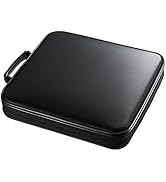 SANWA 160 Capacity CD Case, Large CD Sleeves, Portable DVD VCD Storage Box, Portable Zipper Bag, ...