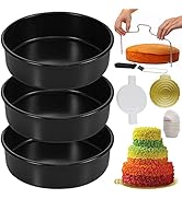 RFAQK 100PCs Round Cake Pans Sets for Baking-Nonstick 8 Inch cake Pan set of 3 with Parchment Pap...