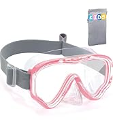 Vvinca Kids-Goggles with Nose Cover, Diving Mask Elastic Fabric Strap Anti Fog Anti Shattered Len...