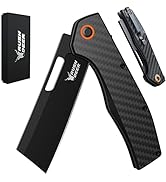 Rush Deer D2 Steel Blade Pocket Knife,Folding Knife with Clip &amp; Carbon Fiber Handle,EDC Knife Uti...