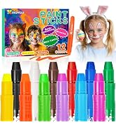 nsxsu Face Paint Sticks for Kids 12 Colors, Washable Face Painting Crayons for Children, Mess-Fre...