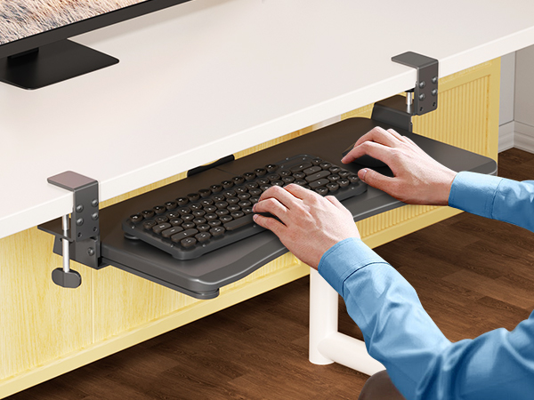 under desk keyboard tray slide out