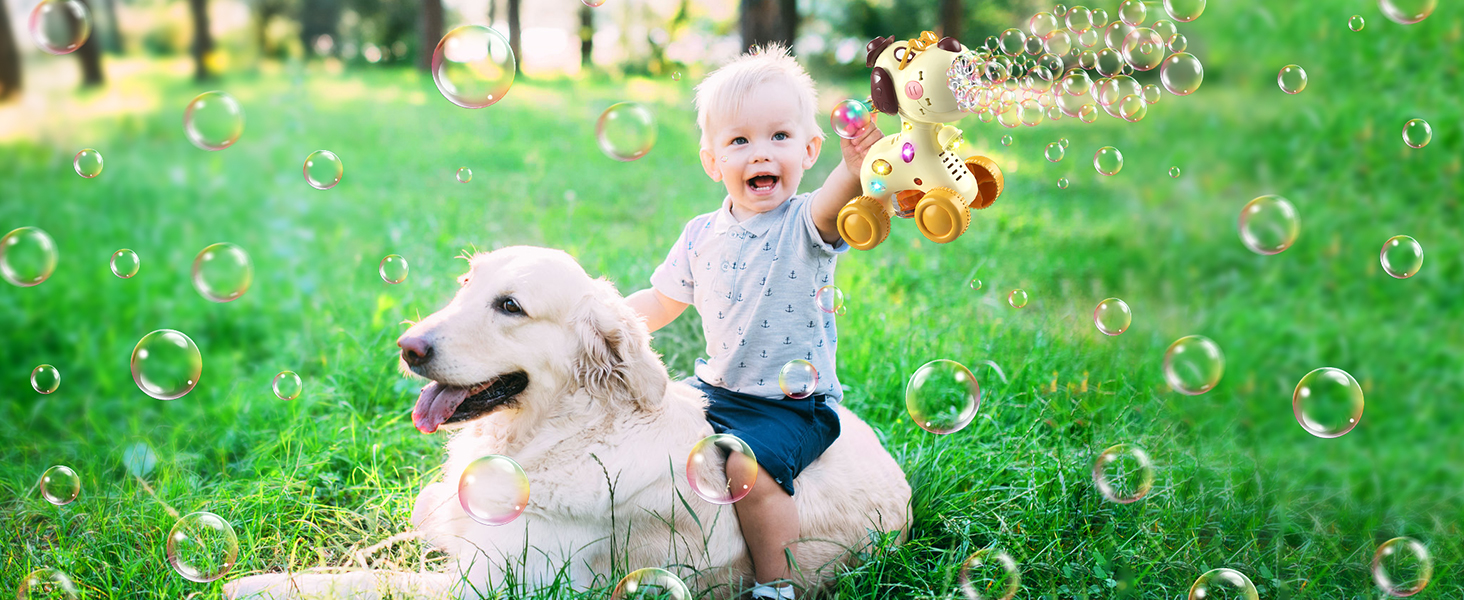bubble machine dog