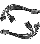 2Pcs Sleeved 8 Pin to Dual 8 Standard Pcie Gpu Power Cable Splitter Adapter 8 Pin Female to Dual ...