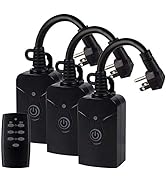 HBN Outdoor Indoor Wireless Remote Control 3-Prong Outlet Weatherproof Heavy Duty 15 A Compact 1 ...