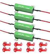 Twidec/4Pcs 50W 8Ohm LED Load Resistors For Fix LED Hyper Flash Turn Signal Light Bulb Fast Blink...