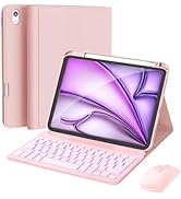 RAYMCRAFT for iPad Air 11 inch Case with Keyboard M3/M2 (2025/2024), Mouse and Detachable Wireles...