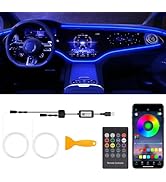 Interior Car LED Strip Lights with Wireless APP &amp; Remote Control, RGB 2 in 1 Car Ambient Lighting...