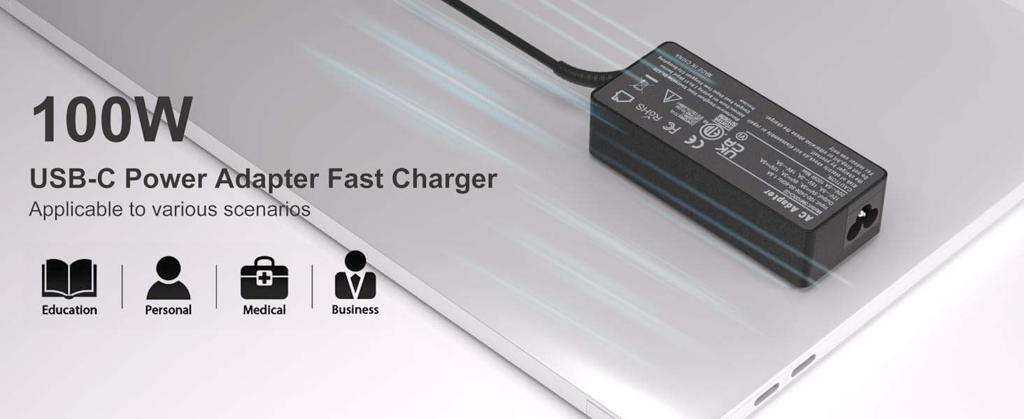 100W USB-C Power Adapter Fast Charger