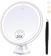 B Beauty Planet 2025 Upgraded Magnifying Mirror with Light, 20X Lighted Magnifying Mirror with Su...