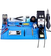 Soldering Mat Silicone Insulation Soldering Pad Repair Work Kit Heat-resistant Magnetic Soldering...