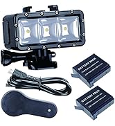 Suptig Waterproof High Power Dimmable Dual Battery Fill Night Diving Underwater Light for Gopro H...